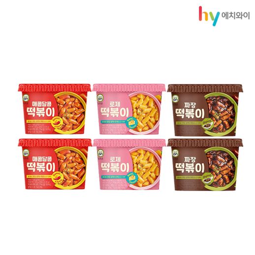 [에치와이]잇츠온 떡볶이 3종세트(로제2+매콤2+짜장2) - NS홈쇼핑