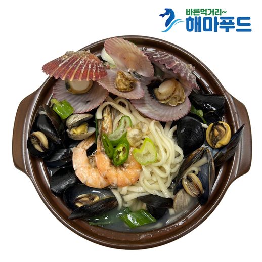 산더미 해물칼국수 2.5kg (홍합+가리비+동죽+새우+생면+육수팩+파+고추) 외 - NS홈쇼핑
