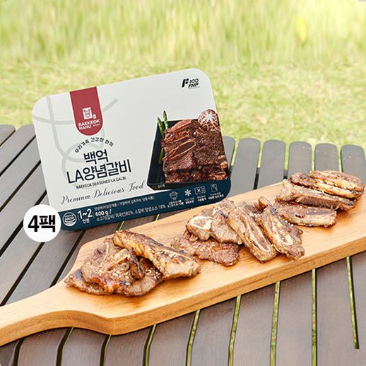 [백억하누] 백억LA양념갈비(600g)x4팩 - NS홈쇼핑