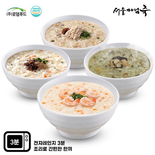 [SE003][서울마님죽]엄마의맛! 영양죽4종세트/총8팩 - NS홈쇼핑