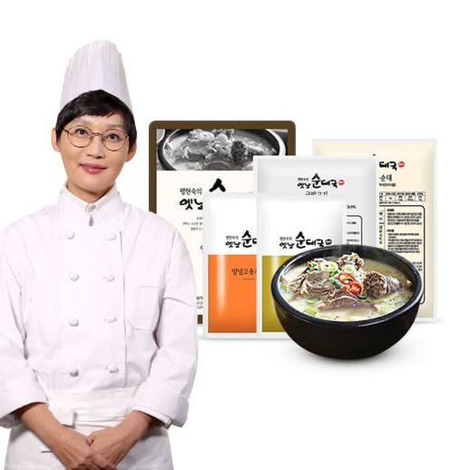 팽현숙 옛날순대국(육수X11팩+국밥고기X3팩+순대X5팩+양념고춧가루+들깨가루) - NS홈쇼핑