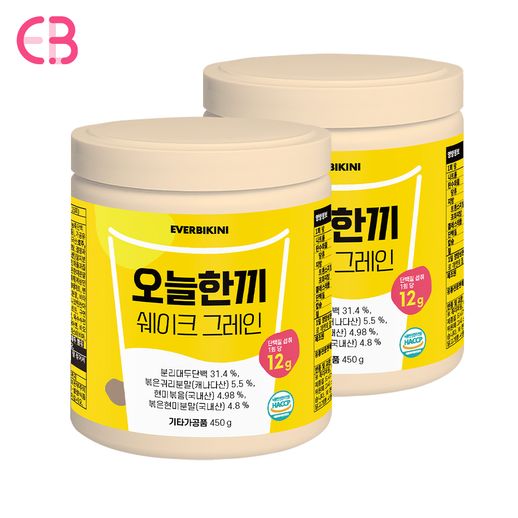 에버비키니 식사대용 단백질 오늘한끼 쉐이크 그레인 2통 1개월분 - NS홈쇼핑