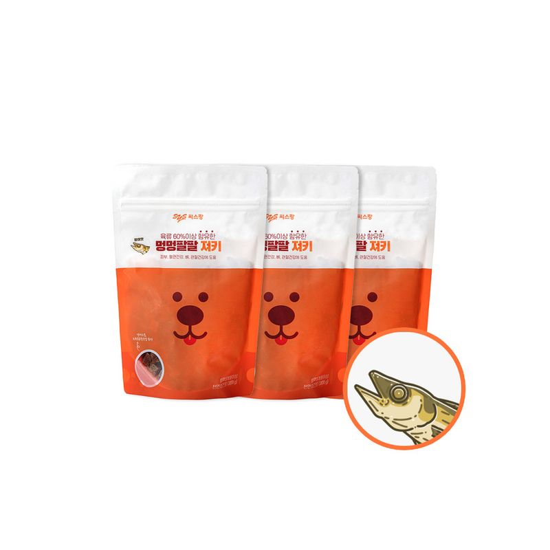 씨스팡 멍멍팔팔 저키 황태맛 200g x3개 - NS홈쇼핑