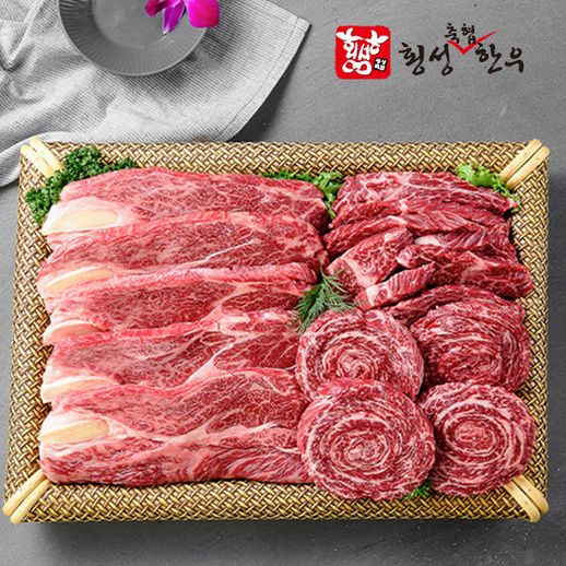 [횡성축협]횡성한우 1++등급 혼합로스 채반세트 2.2kg - NS홈쇼핑