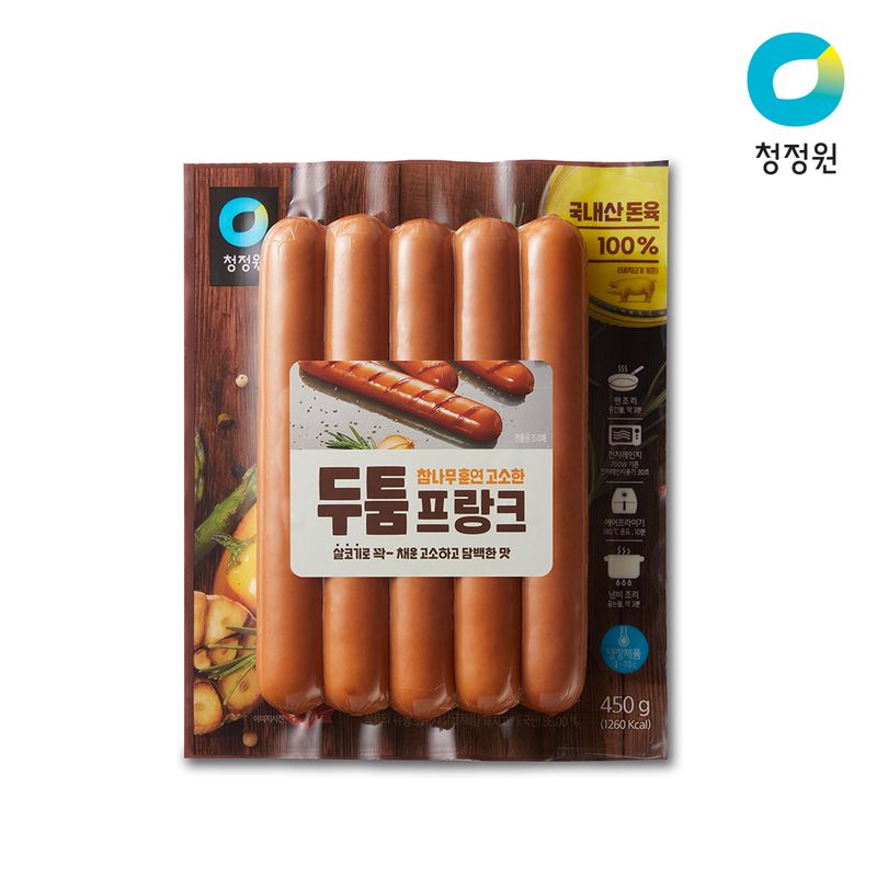 청정원 참나무 훈연 고소한 두툼프랑크 450g - NS홈쇼핑