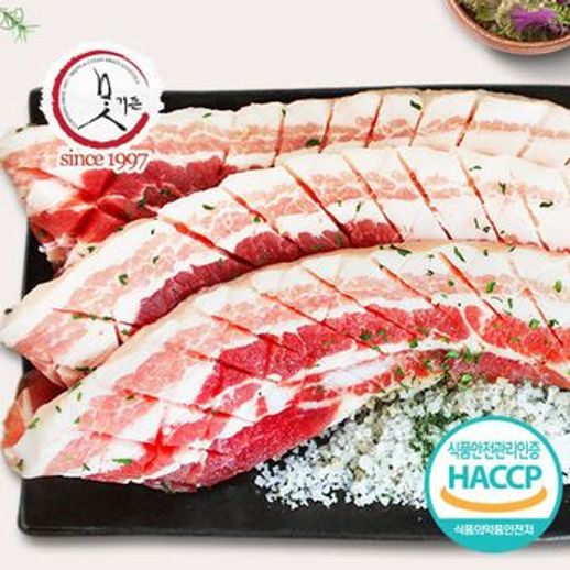 [고향미트] 통 칼집삼겹살 500g+500g (옵션2개 구매시 스테이크 300g 증정) - NS홈쇼핑 [고향미트]  통 칼집삼겹살 500g+500g (옵션2개... 