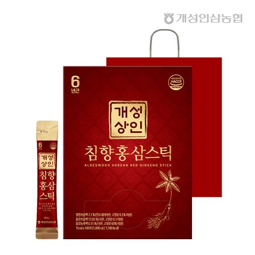 개성상인 침향홍삼스틱 10ml x 100포 + 쇼핑백 - NS홈쇼핑