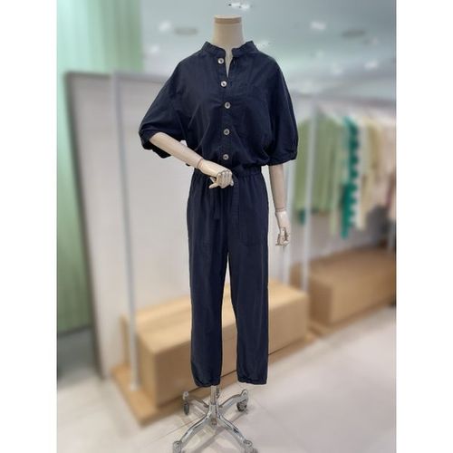 [갤러리아] 볼륨 반팔 제천 벨트 워싱 점프수트(SI2OPF521)