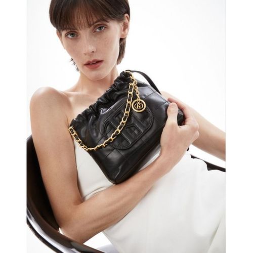 [갤러리아] 헤지스핸드백 HIBA4F553BK H패치 블랙 레더 퀼팅 체인 호보 숄더백 S