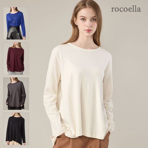 [로코엘라] 브렛 코튼 100 더블페이스드 여성 티셔츠