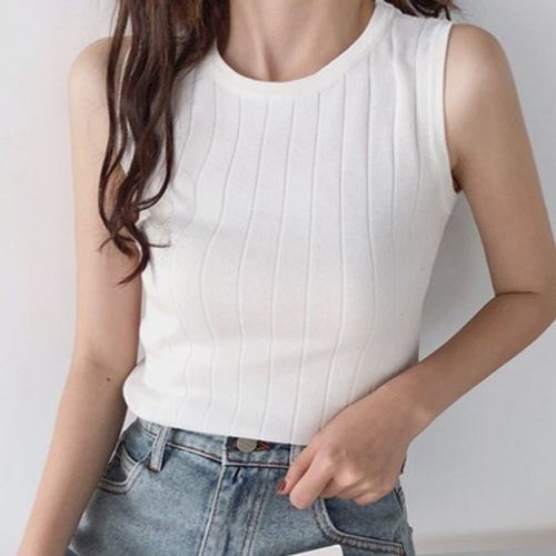 데일리 여성 나시티 여자 민소매 라운드 나시 티셔츠 [WD2D0AF]