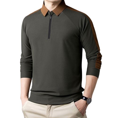 슈에뜨 사계절 남성용 반짚업 카라티 긴팔 티셔츠 정장 캐쥬얼 빅사이즈 T