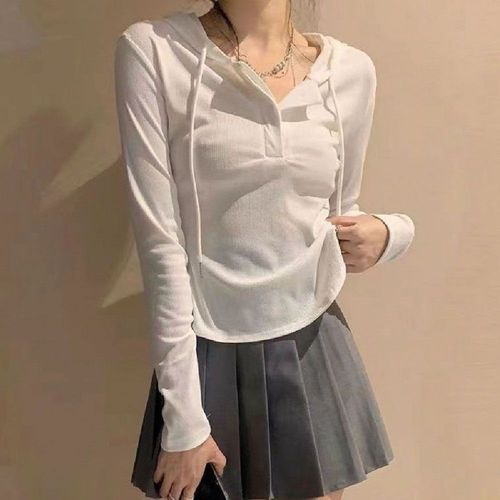 여성가을티셔츠 데일리 여성맨투맨티 밑단 긴팔 언발 [WD91163]