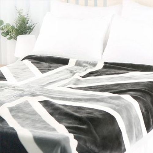 그레이 유니언잭 밍크 극세사 담요 싱글 150x200