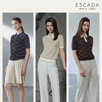 에스까다 26SS 여성 니트 반팔 카라티셔츠