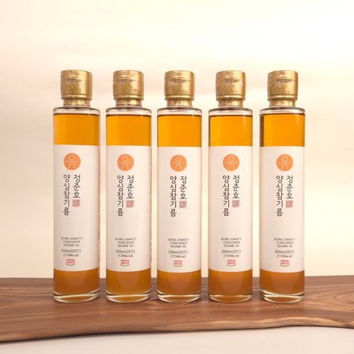 정준호 양심 참기름 200mlX5본입+깨박 1kg 세트  