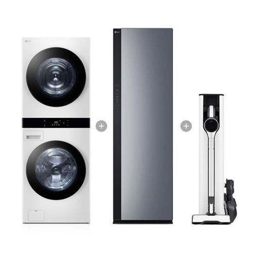 LG전자 트롬 오브제컬렉션 워시타워 WL21WDU + 스타일러 SC5GMR52 + 청소기 AX927BHE