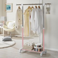 왕자 뉴이동식조절선반행거_라이트핑크_639-1