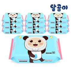 달곰이 저자극 아기물티슈 데일리 캡형 10팩 80매