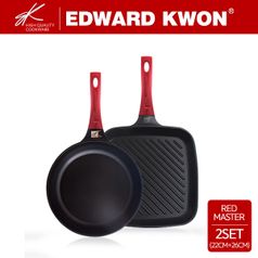 에드워드권 듀퐁 4U코팅 레드마스터 2종세트 (후라이팬 22cm+사각팬 26cm)