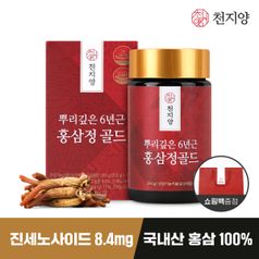 천지양 뿌리깊은 6년근 홍삼정골드 250g 1병+쇼핑백