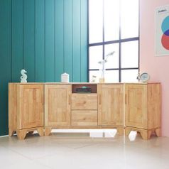 버플리 첼로 원목 2000 높은 거실장 세트