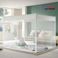 투인원 사각 모기장 세트 크림 중형/모기장텐트/사각모기장/캐노피/침대모기장/대형모기장/침대캐노피/아기모기장/유아모기장/실내모기장/침대방충망