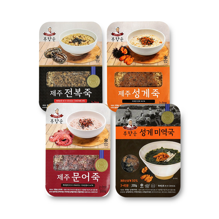 [한빛수산]부향순 제주 전복죽/성게죽/문어죽/해초죽/성게미역국 골라담기