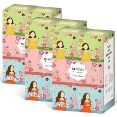캐릭터 MINI 천연펄프 미용티슈 250매 6입 3팩
