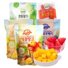 냉동과일 딸기/애플망고/블루베리/패션후르츠/리치 1kg
