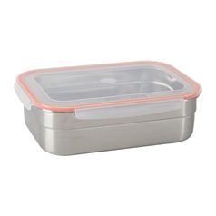 올품락 국산 스텐 밀폐용기 직사각 3호 850ml 오렌지