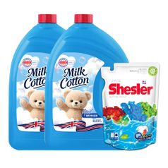 밀크코튼 고농축 유연제 에이프릴향 3.06L2개+세제500ml 1개