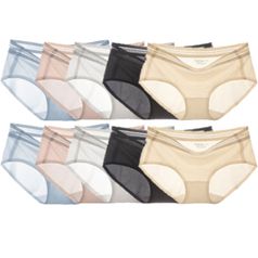 여성용 투명 심리스 팬티 10개 이중 메쉬 레이스