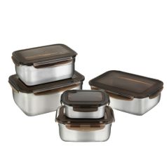 퀸센스 에리카 스텐 반찬 김치통 밀폐용기 5종세트