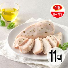 하림이닭 닭가슴살 바질&올리브 115g 11팩