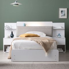 포스트모던 미쉘 LED 수납 슈퍼싱글침대(본넬매트리스)