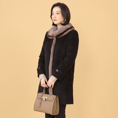 애비뉴투지 엄마옷 결혼식 백화점 밍크 카라 알파카 모직 울 코트 J10147