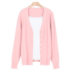 파스텔 여성 데일리 무지 단추가디건 JG-WCD-0748-연핑크