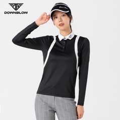 다운블로우 여성 골프 카라 긴팔 티셔츠