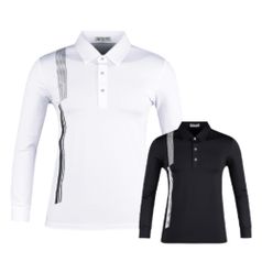 남성 골프 웨어 의류 라인 포인트 카라 긴팔 티셔츠