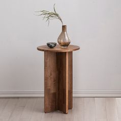 아씨방가구 에버 원형 고무나무 미니테이블40cm