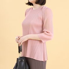 애비뉴투지 엄마옷 에이라인 플리츠 봄 여름 가을 칠부 블라우스 B04248