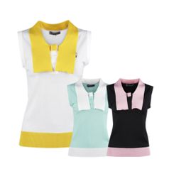 여성 봄 여름 골프 웨어 민소매 나시 니트 티셔츠