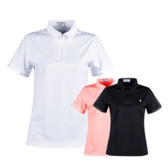 여성 봄 여름 골프 웨어 카라 반집업 반팔 티셔츠