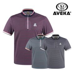 남성 봄 여름 골프웨어 배색 반집업 골프 반팔 티셔츠