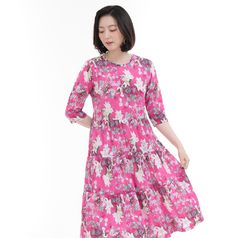 애비뉴투지 엄마옷 백합 플라워 여성 여름 반팔 홈 캉캉 원피스 잠옷 O06236