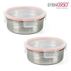 스텐 원형 찬통 5호 700ml 2개세트 밀폐용기 반찬통