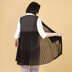 애비뉴투지 엄마옷 슈슈 쉬폰 플리츠 여성 여름 정장 롱 조끼 베스트 V06217