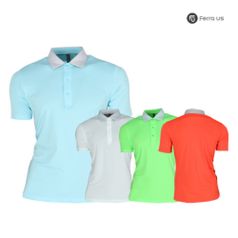 남성 여름 골프웨어 골프 카라 냉감 네온 반팔 티셔츠