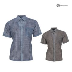 남성 여름 골프웨어 골프 쿨 메이즈 패턴 반팔 셔츠